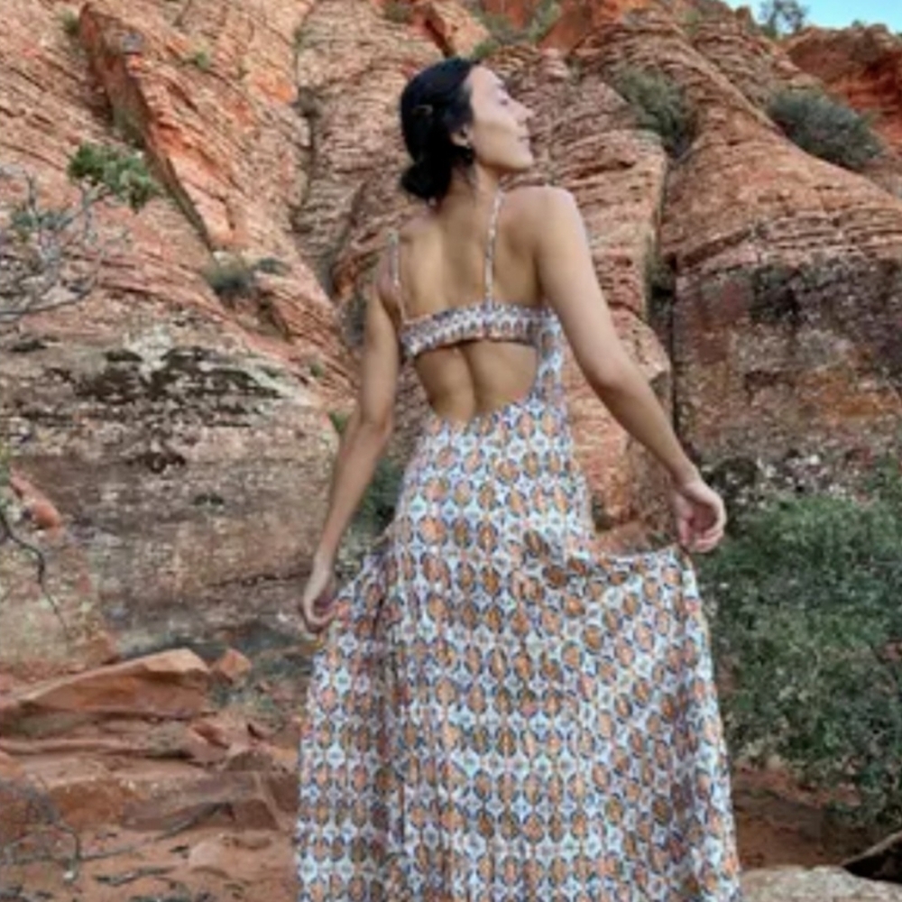 Free People Dress Milana Print‎ Midi